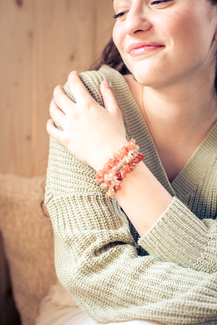 Moonstone chip bracelet