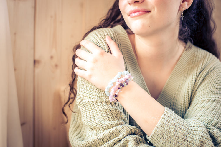 Kunzite chip bracelet