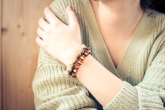 Amber chip bracelet (multicolor)
