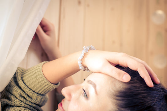 Chalcedony, blue chip bracelet