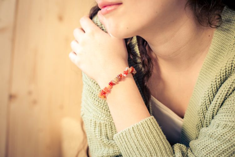 Carnelian chip bracelet