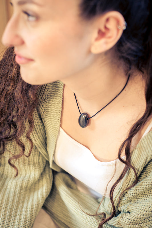 Shungite drop pendant