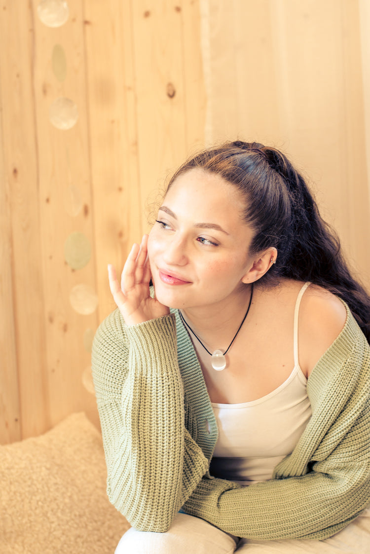 Selenite drop pendant