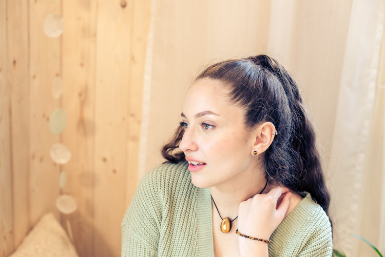 Tiger's eye stud earrings 6 mm | 925 silver