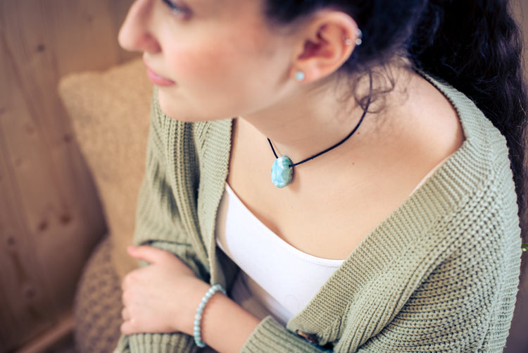 Larimar Tropfenanhänger