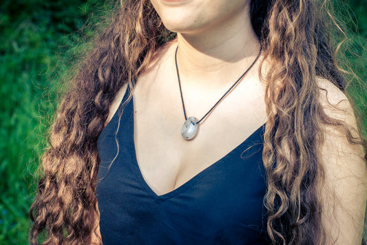 Tourmaline quartz drop pendant