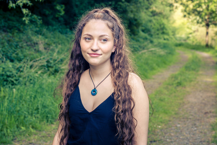 Chrysocolla Donut | 30 mm pendant + cotton cord
