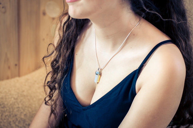 Opal glass | Double tip, set | Silver-colored eyelet