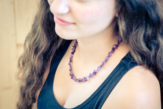 Amethyst splinter chain | 45 cm + closure