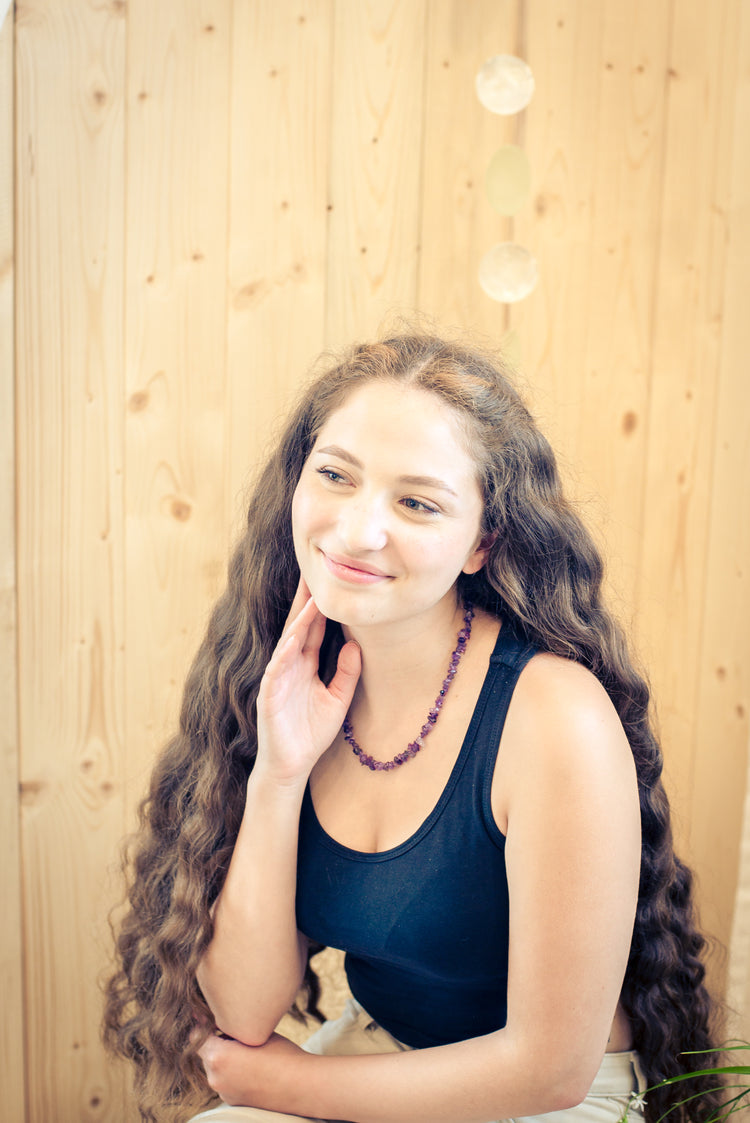 Amethyst splinter chain | 45 cm + closure