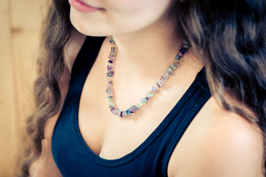 Fluorite chip necklace | 45 cm + clasp