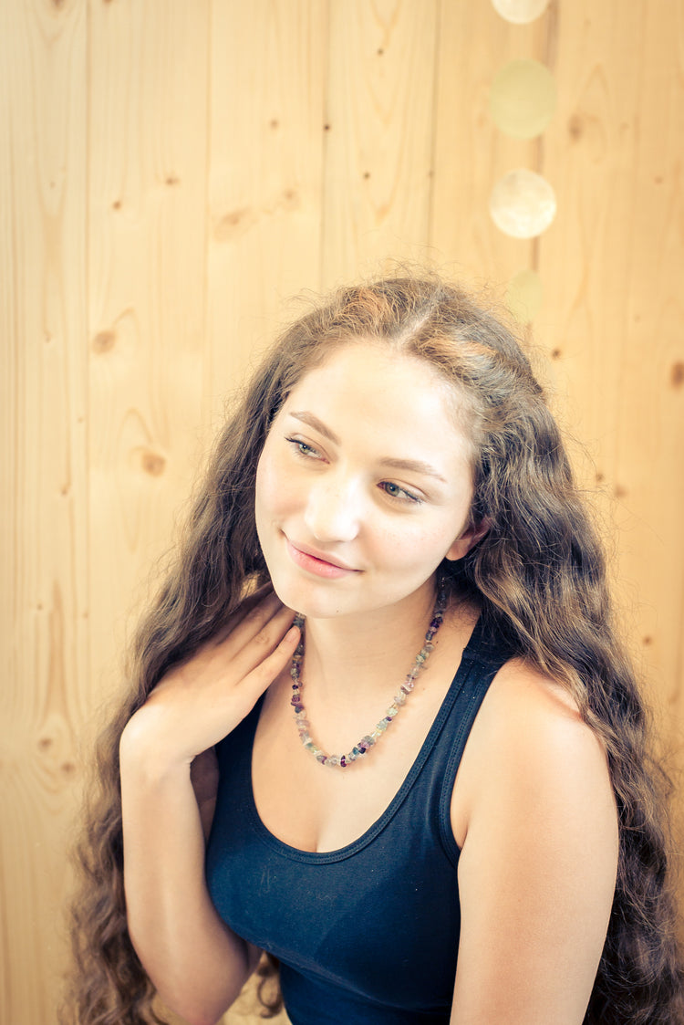 Fluorite chip necklace | 45 cm + clasp