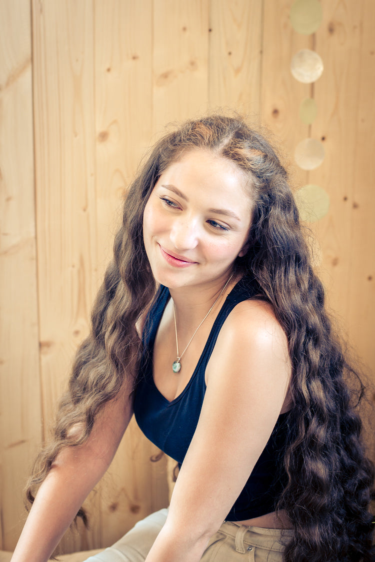 Larimar heart pendant | 925 silver eyelet