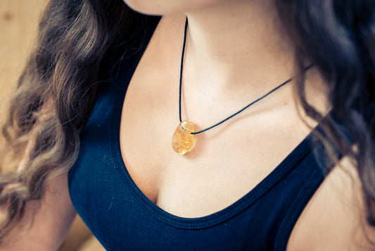 Citrine drop pendant