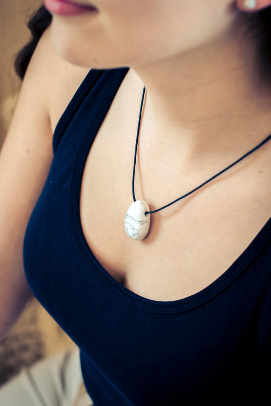 Magnesite drop pendant