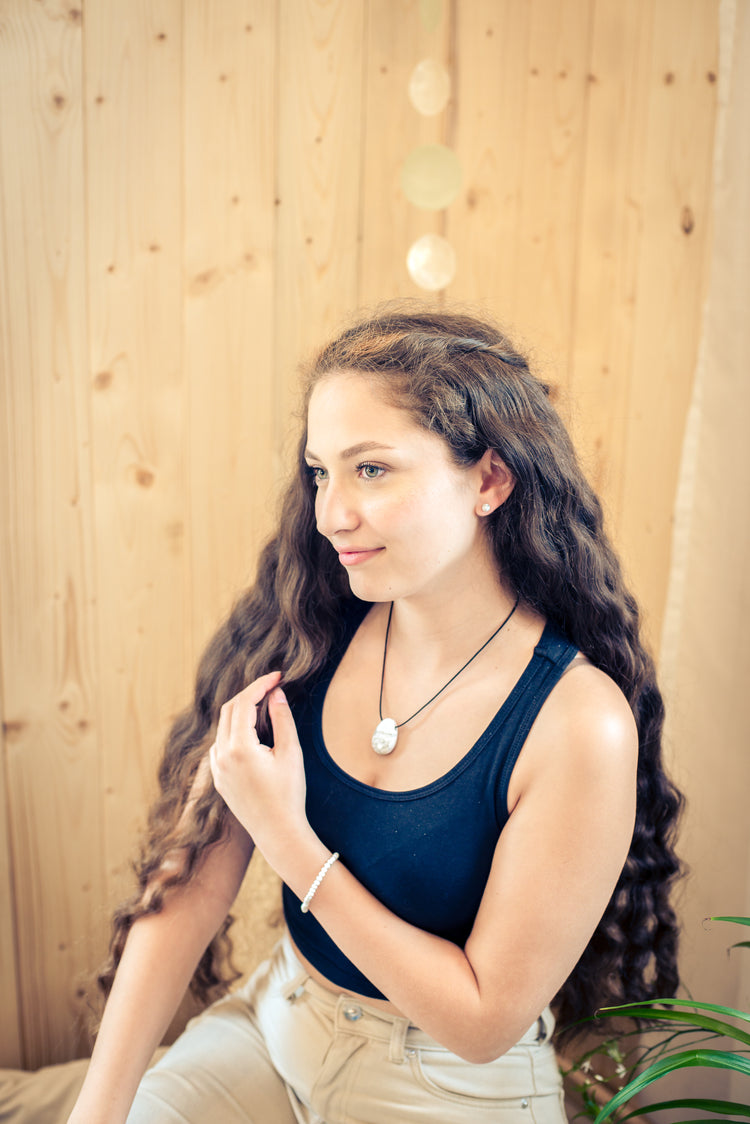 Magnesite drop pendant