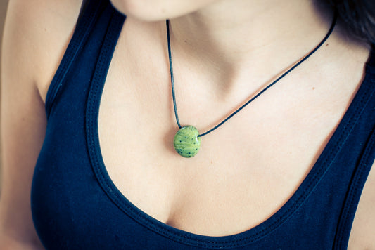 Jade (nephrite) drop pendant