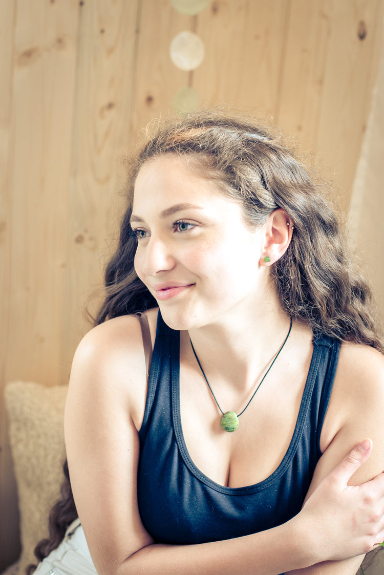 Jade (nephrite) drop pendant