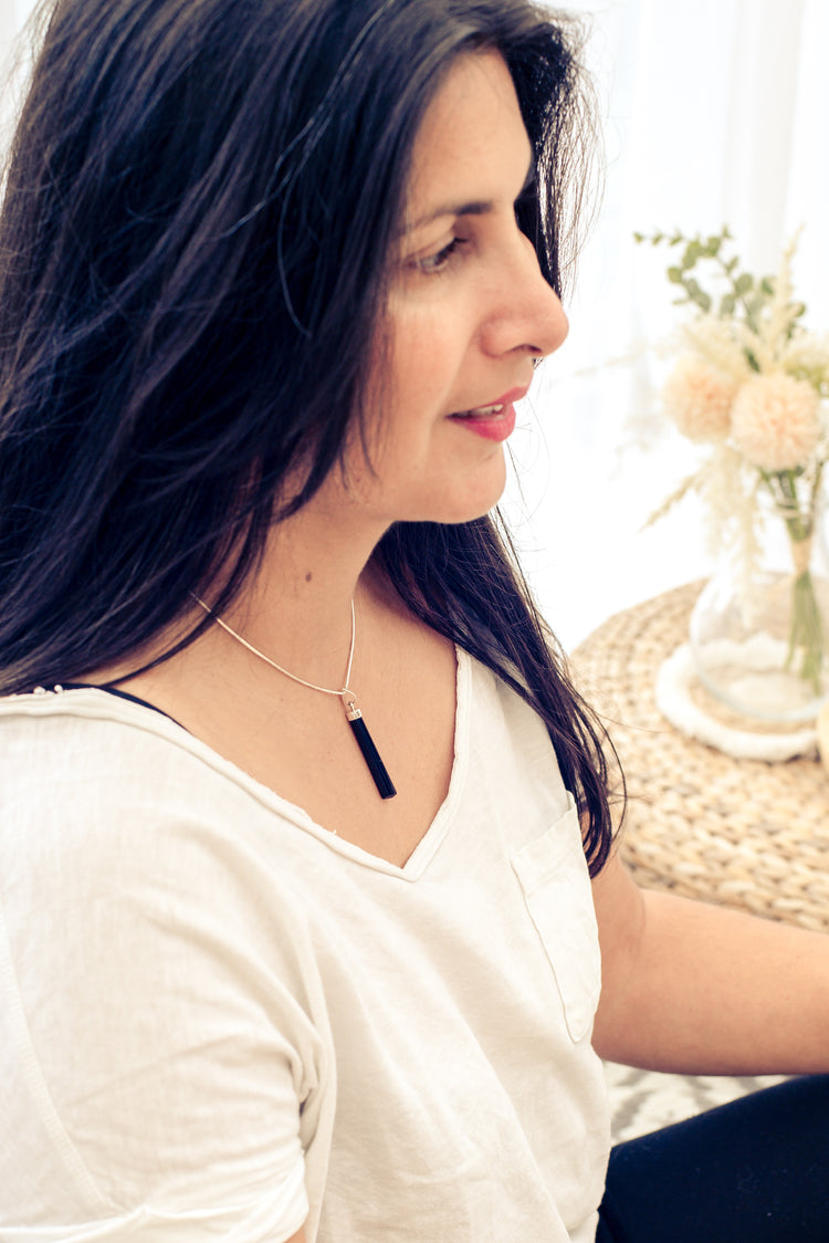 Tourmaline, black (schorl) polished tip | 3-4 cm