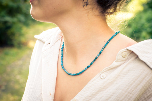 Apatite ball chain | Ø 4mm with 925 silver clasp | 45cm