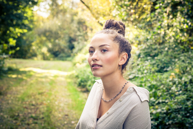 Turmalinquarz Kugelkette | Ø 4mm mit 925er Silber Verschluss | 45cm