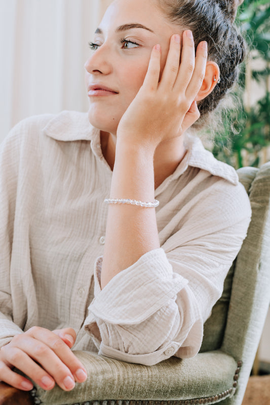Angel Aura Rock Crystal Ball Bracelet | 6mm