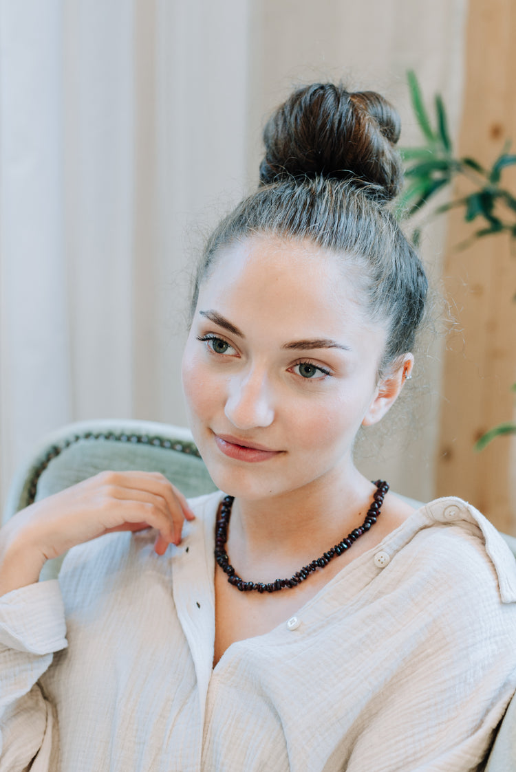Garnet chip necklace | 45 cm + clasp