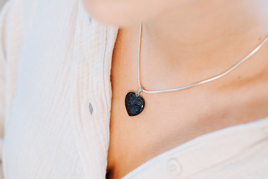 Blue Goldstone Heart Pendant | 2x2 cm