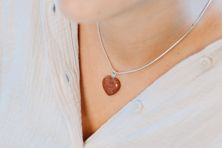 Gold River Heart Pendant | 2x2cm