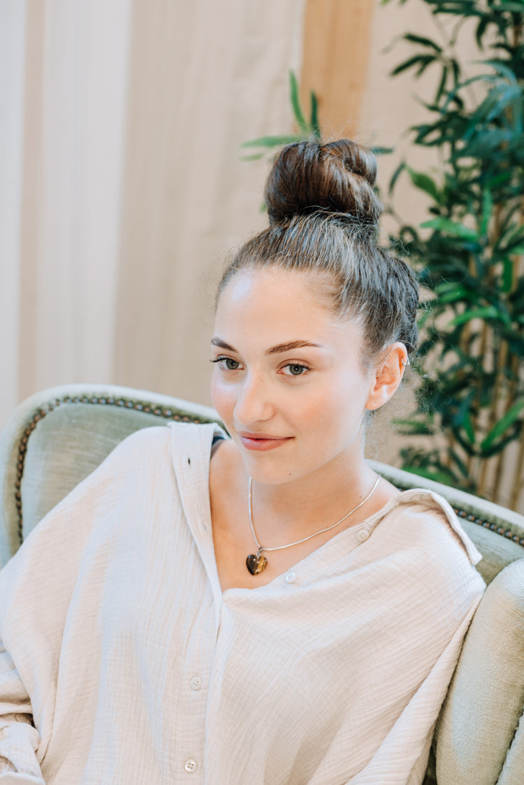 Tiger's eye heart pendant | 2x2 cm
