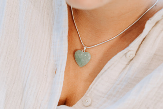 Aventurine, green heart pendant | 2x2 cm