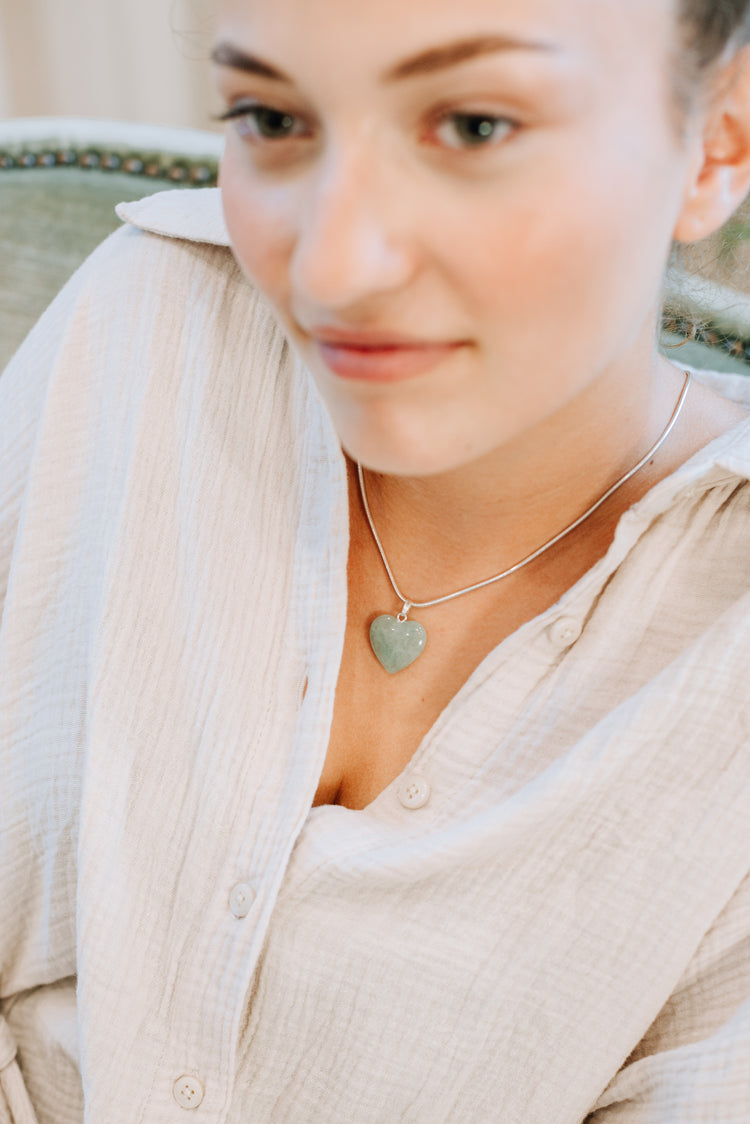 Aventurine, green heart pendant | 2x2 cm