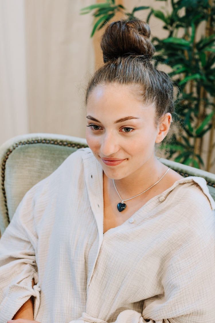 Dumortierite heart pendant | 2x2cm