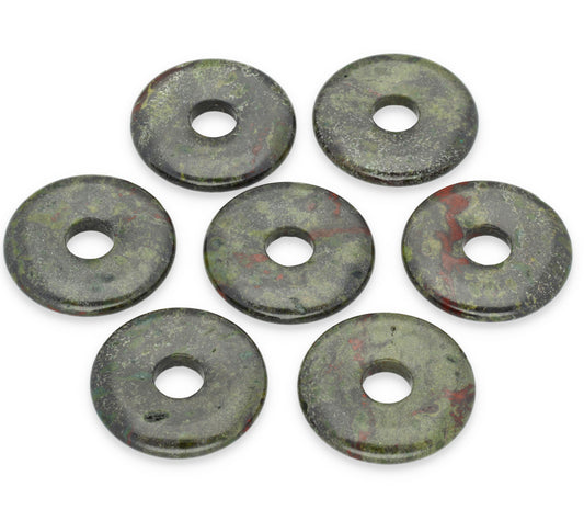 Dragon's Blood Jasper Donut | 30 mm Pendant + Cotton Cord