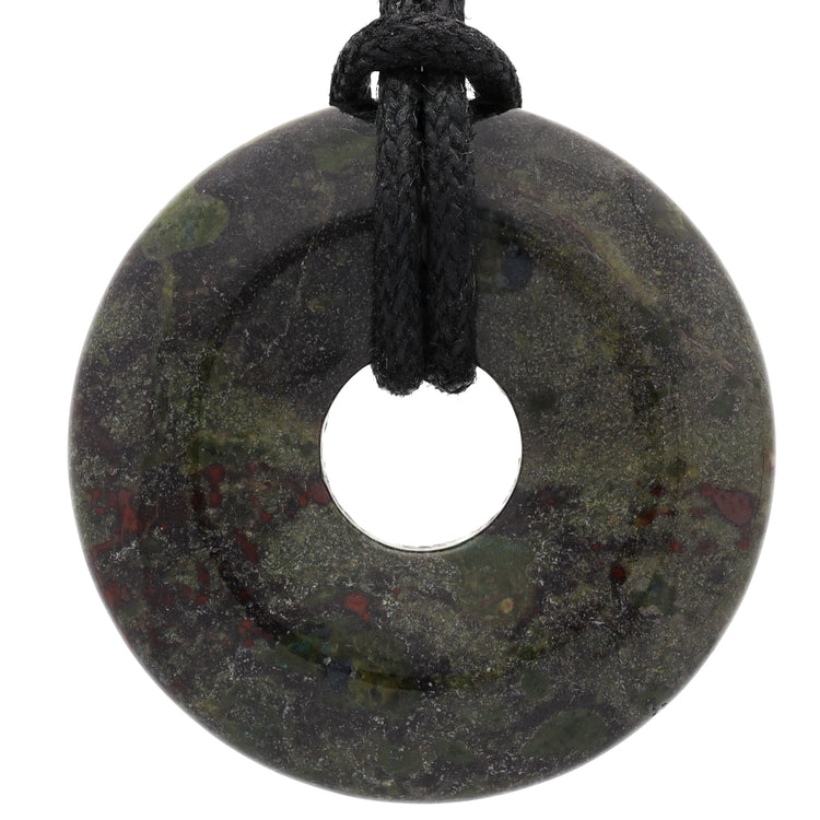 Dragon's Blood Jasper Donut | 30 mm Pendant + Cotton Cord