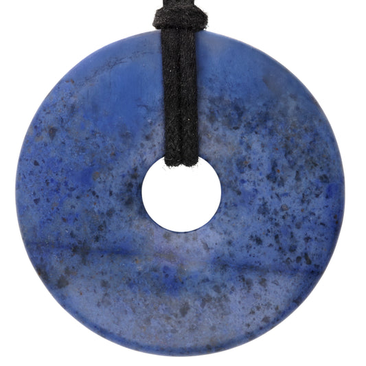 Dumortierite Donut | 40 mm pendant + cotton cord