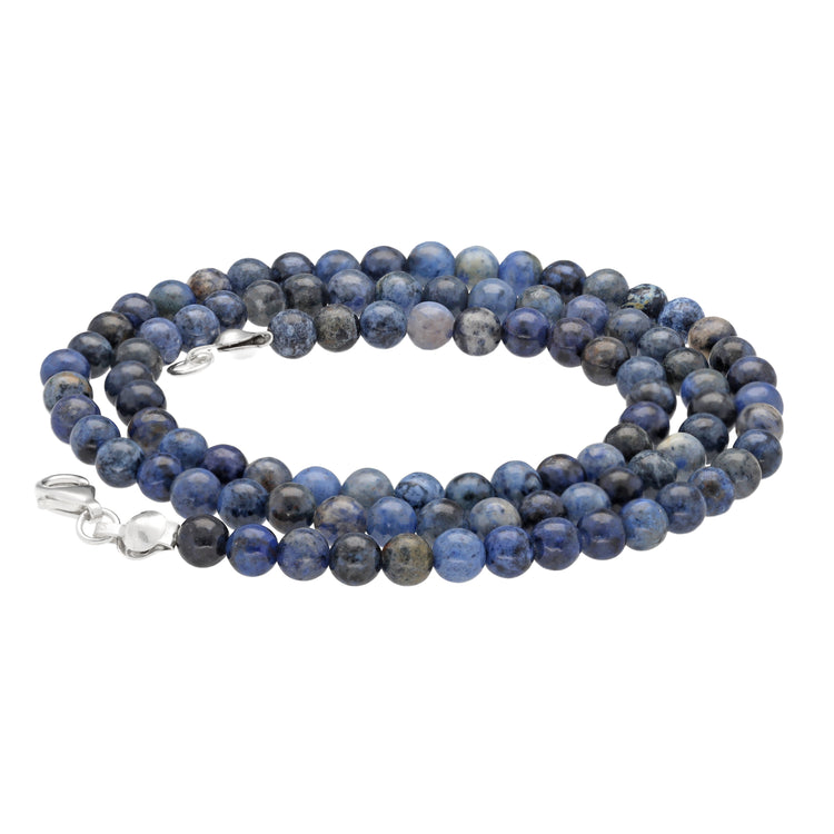 Dumortierite bead chain | Ø 4mm with 925 silver clasp | 45cm
