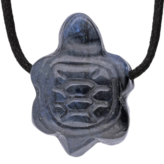 Dumortierite turtle pendant