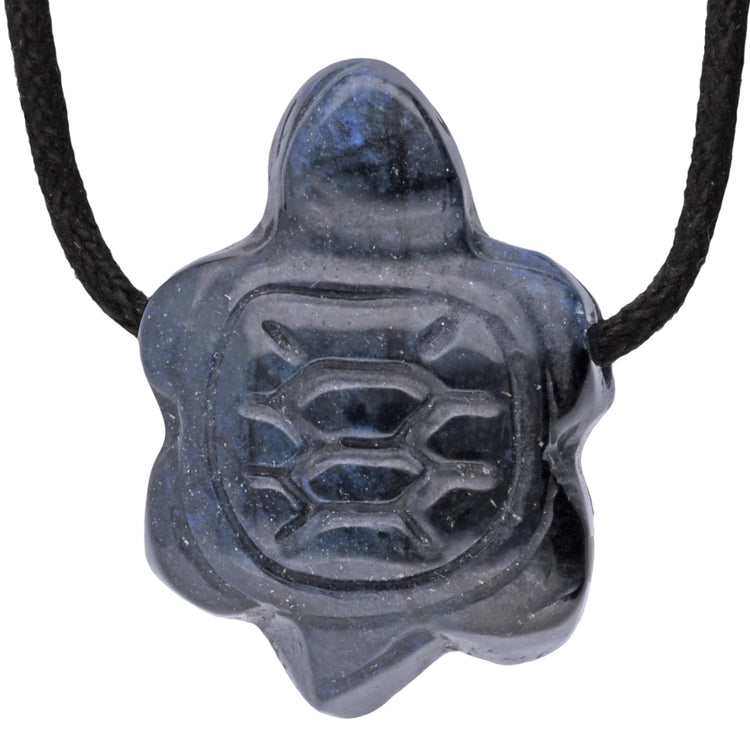 Dumortierite turtle pendant