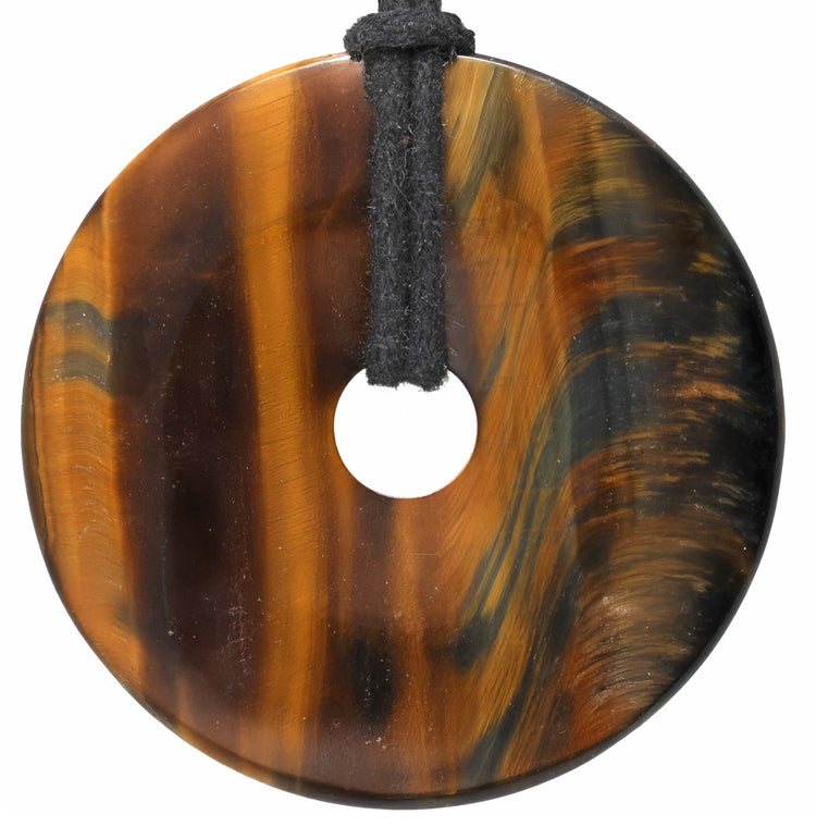 Hawk's Eye Donut | 40 mm pendant + cotton cord
