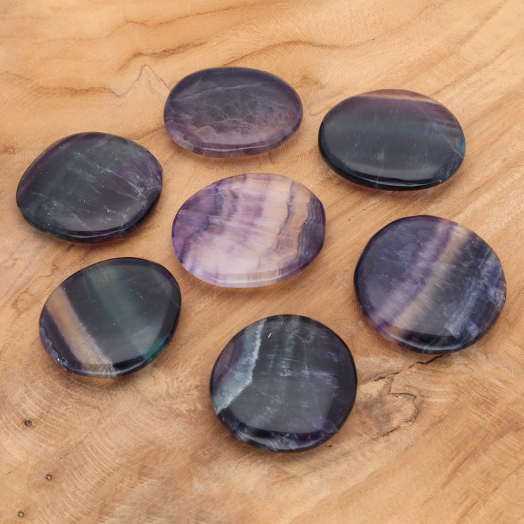 Fluorite, colorful disc stone