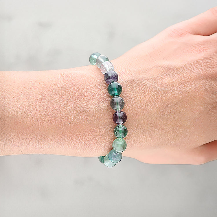 Fluorite bead bracelet | 8 mm