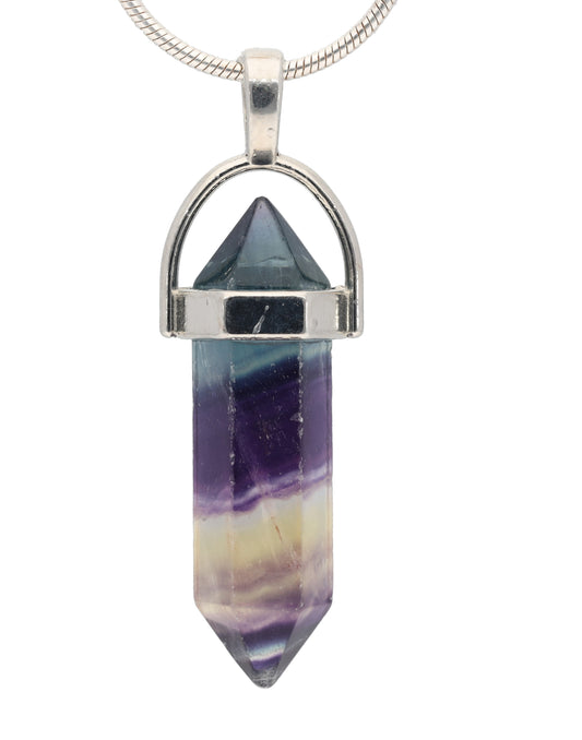 Fluorite | Double point, set | silver-colored eyelet
