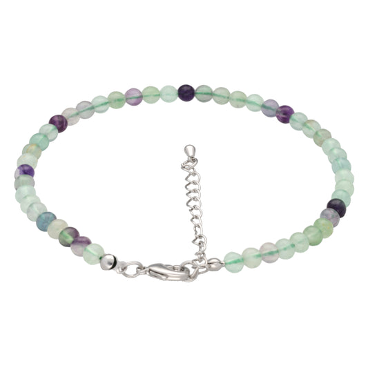 Fluorite, colorful anklet | 4mm