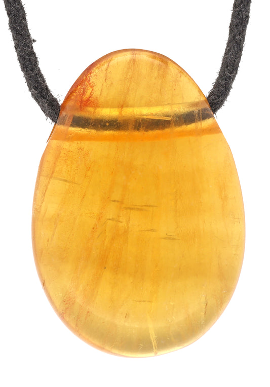 Fluorite, yellow drop pendant