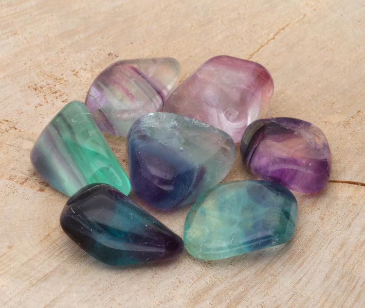 Fluorite tumbled stone