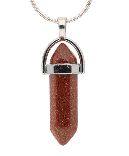 Goldstone | Double point, set | Silver-colored eyelet