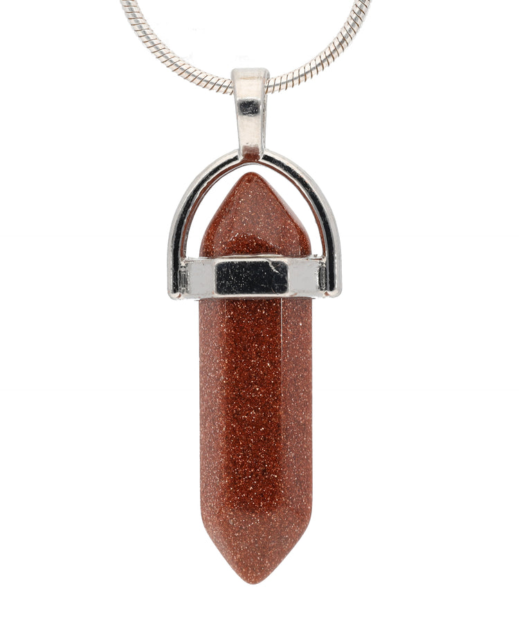 Goldstone | Double point, set | Silver-colored eyelet