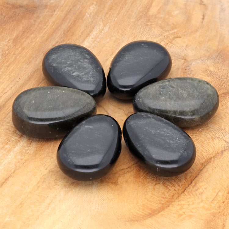 Gold obsidian drop pendant