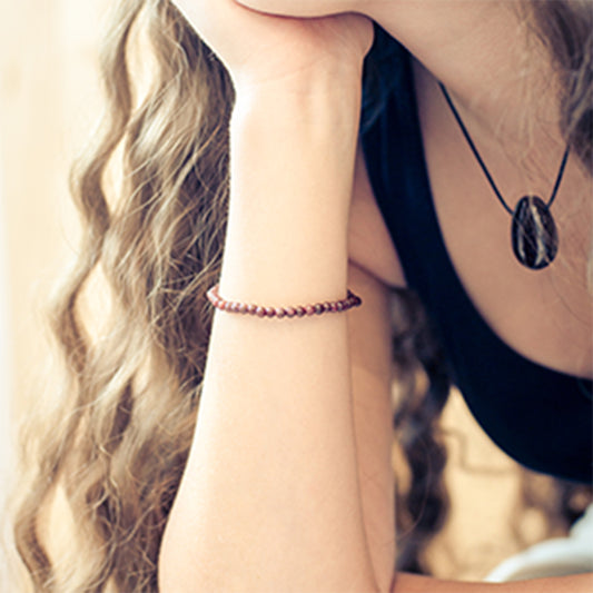 Garnet mini bead bracelet | 4 mm
